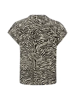 zero Damen Schlupfbluse in beige schwarz