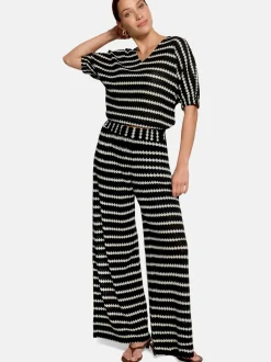 zero Damen Schlupfhose in schwarz weiß