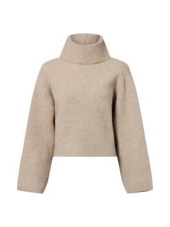 zero Damen Strickpullover mit Wollanteil in beige