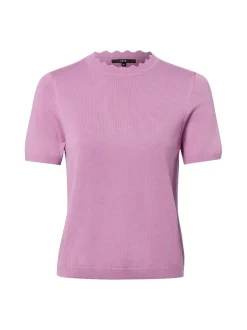 zero Damen Strickshirt in aubergine - Ärmel: kurzarm