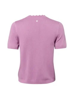 zero Damen Strickshirt in aubergine - Ärmel: kurzarm