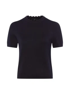 zero Damen Strickshirt in marine - Ausschnitt: Rundhals