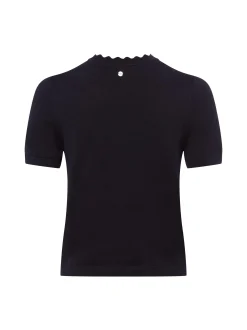 zero Damen Strickshirt in marine - Ausschnitt: Rundhals