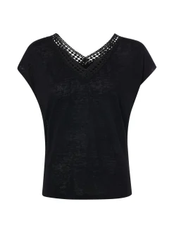 zero Damen T-Shirt in schwarz - Ausschnitt: V-Ausschnitt